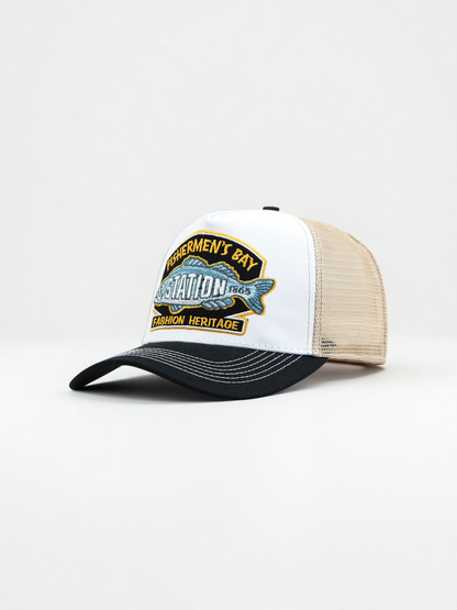 "fishermen's Bay" Vintage Embroidered Retro Mesh Cap
